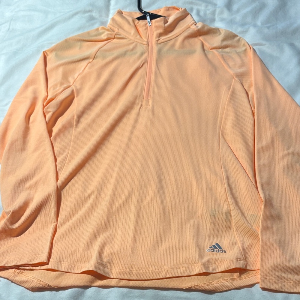 Adidas Light Orange Quarter-Zip Top